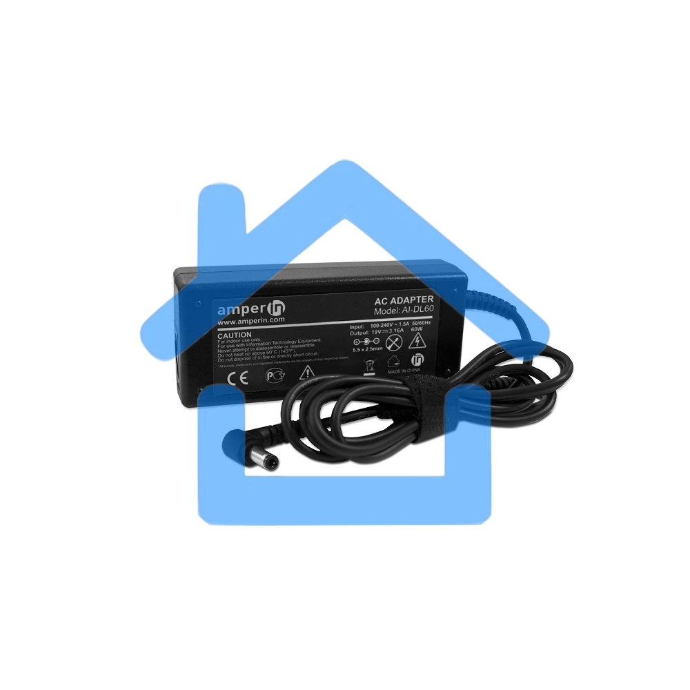Блок питания (сетевой адаптер) Amperin AI-DL60 для ноутбуков Dell 19V 3.16A 5.5x2.5