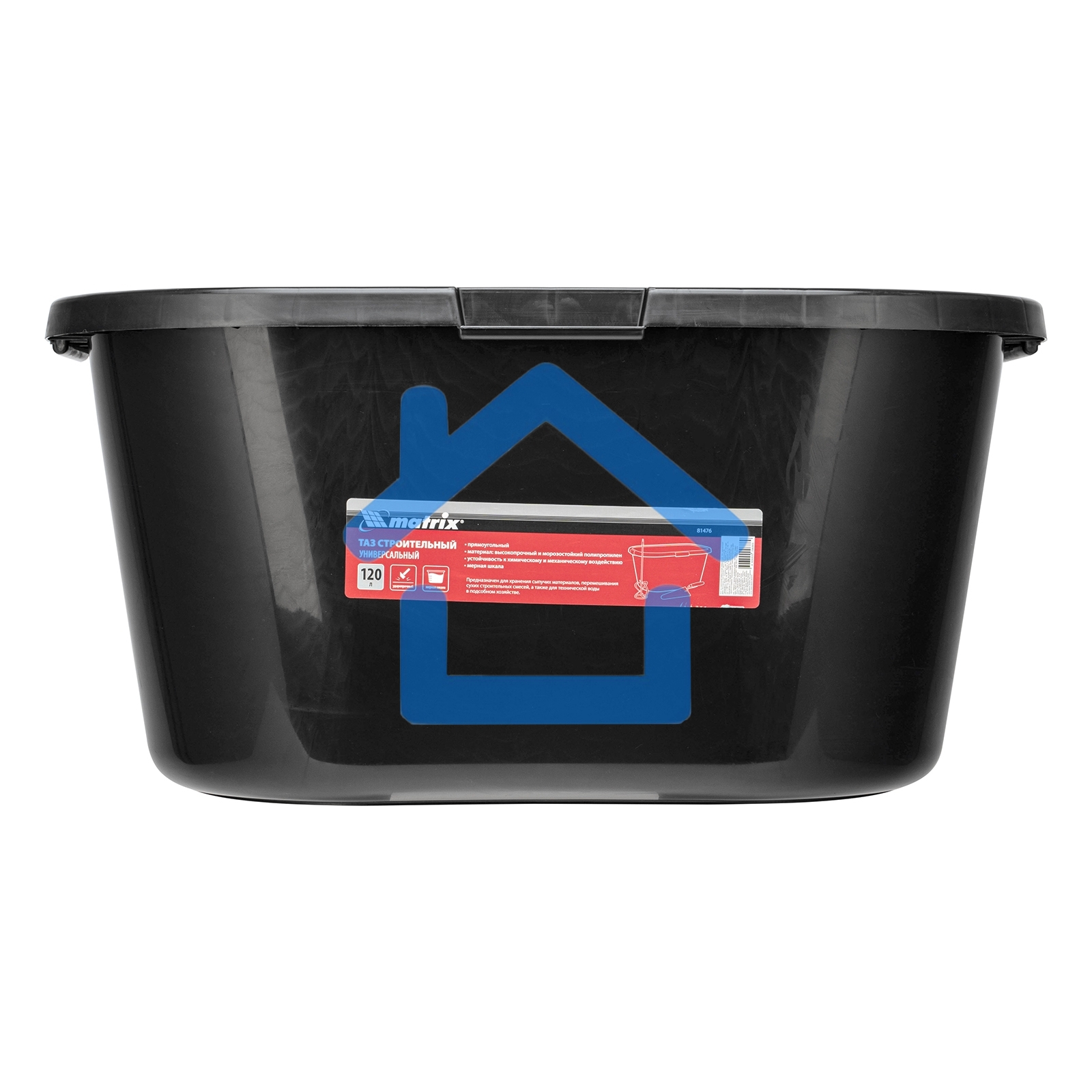 Таз строительный Matrix прямоугольный универсальный, 120л, ударопрочный 81476