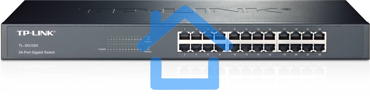 Сетевой коммутатор TP-Link SMB TL-SG1024 Коммутатор 24LAN 10/100/1000Mb/s Unmanagersd Gigabit Rackmount Switch