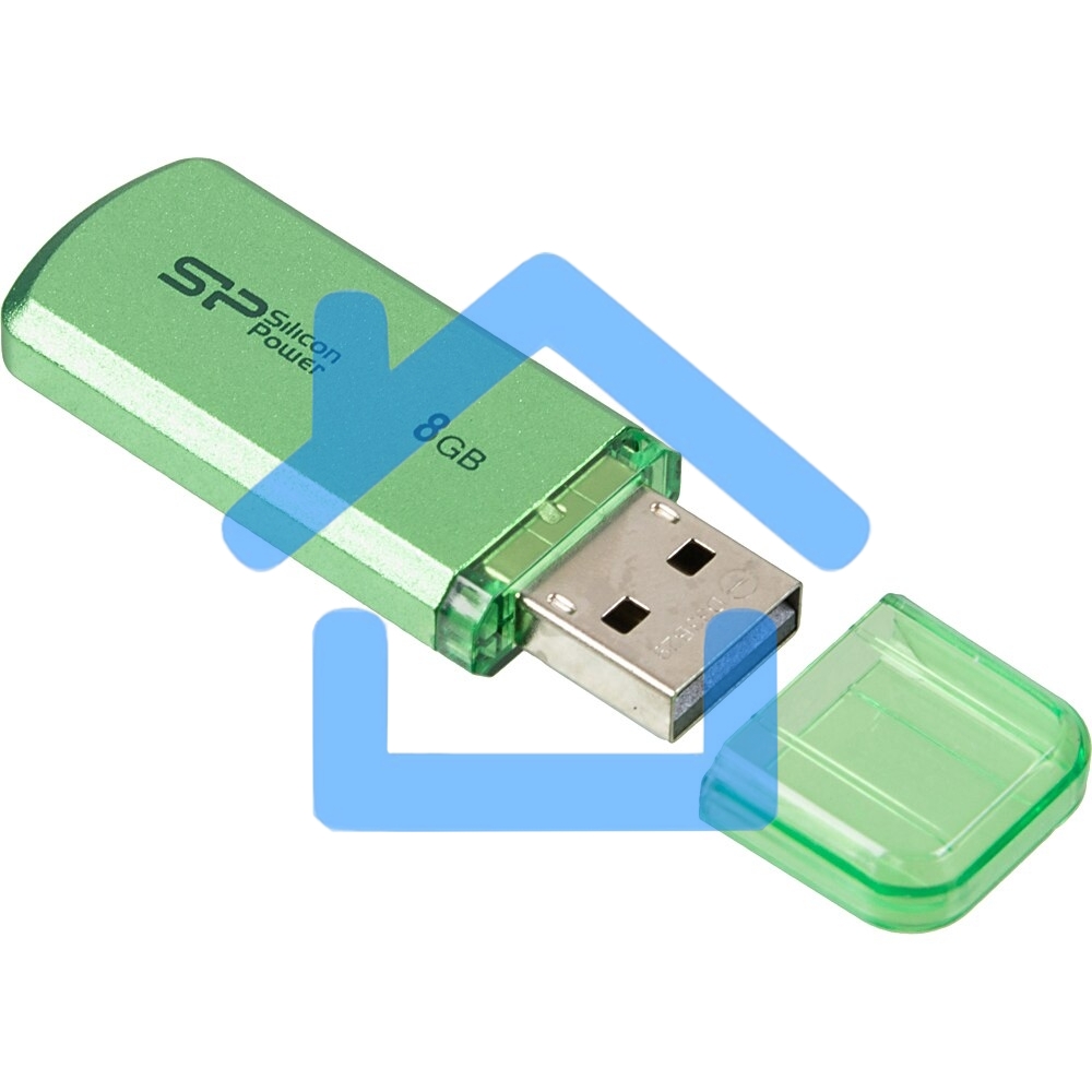 Флешка USB R/W Silicon Power R/W 8Gb Helios 101 SP008Gb,UF2101V1N USB2.0 зеленый