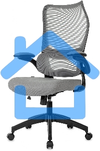 Кресло руководителя Бюрократ Sigma 1 серый, сетка/ткань, крестов. пластик