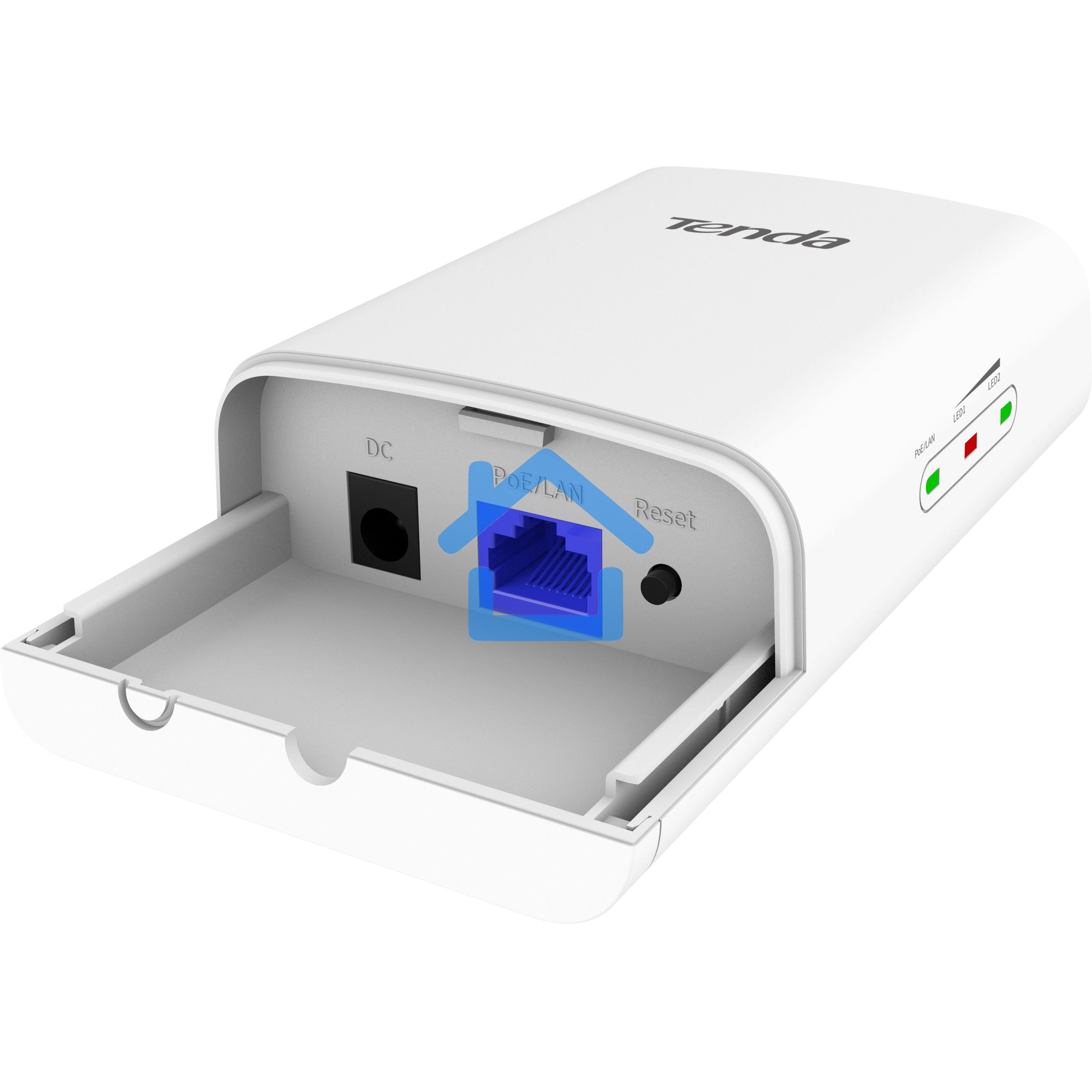 Tenda O1-5G Наружная точка доступа, 5 ГГц, до 867 Мбит/с, внутренняя антенна 1x9dBi, IP65, PoE, LAN 1x100 Мбит/с