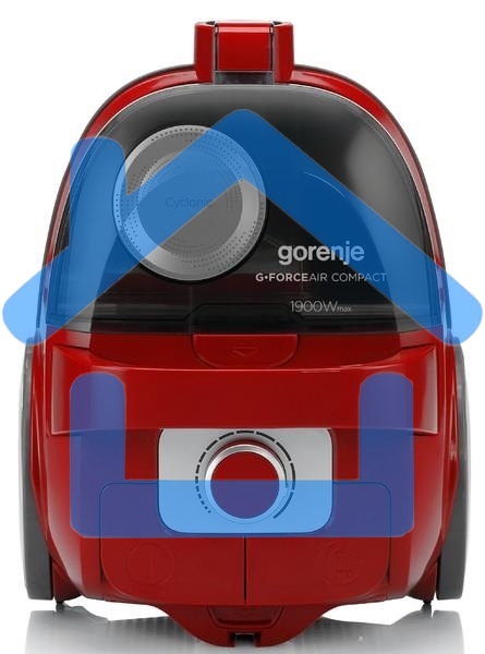 Пылесос Gorenje VC1901GACRCY черный/красный, 300/1900 Вт, уборка сухая, пылесборник контейнер 2.2 л