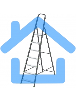 Стремянка, 7 ступеней, стальной профиль, алюминиевые ступени, Россия Сибртех