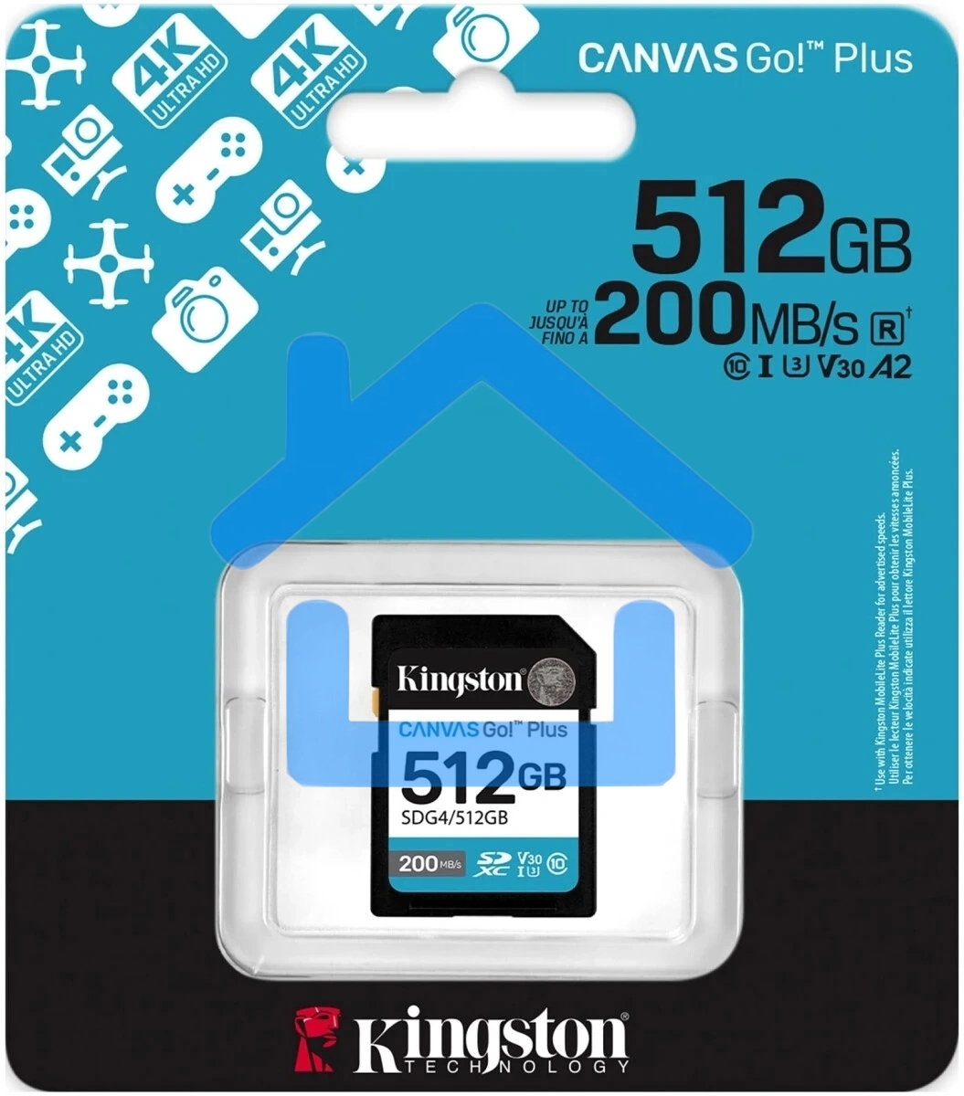 Флеш карта SDXC 512Gb Kingston SDG4/512Gb Canvas Go! Plus w/o adapter