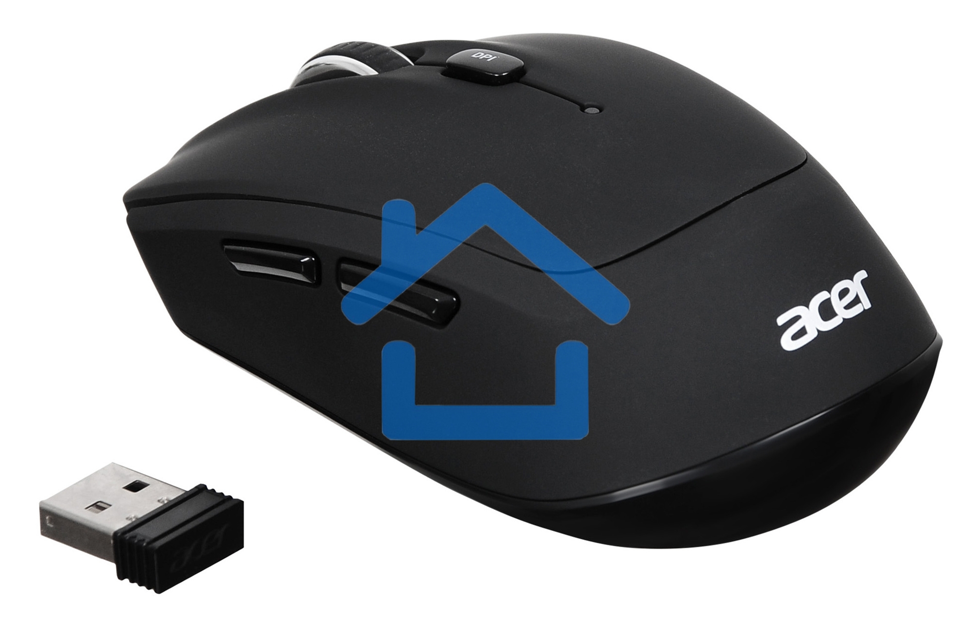 Мышь беспроводная Acer OMR040 черный, 1600 dpi, радиоканал, USB, кнопки - 6