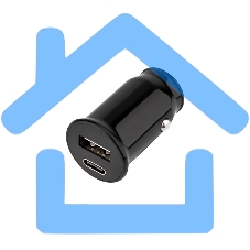 Автозарядка в прикуриватель Rexant АЗУ USB-A+USB-C, 2.4 A черный