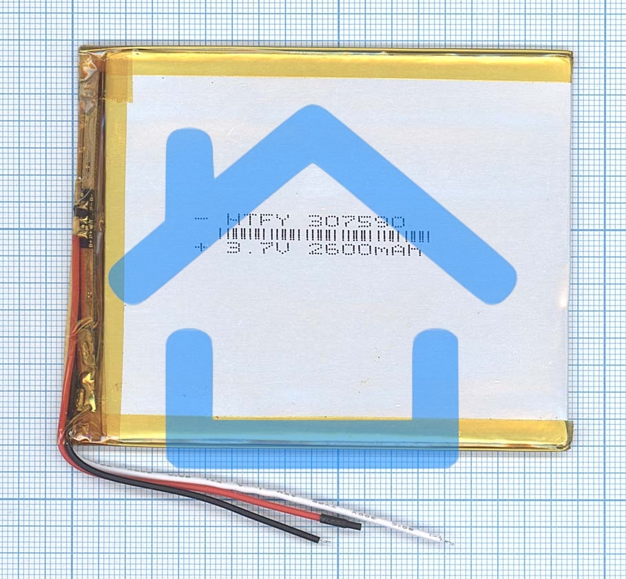 Аккумулятор Li-Pol (батарея) 3*75*90мм 3pin 3.7V/2600mAh
