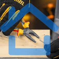 Плоскогубцы комбинированные, диэлектрические трехкомпонентные рукоятки до 1000 В, 165 мм Denzel