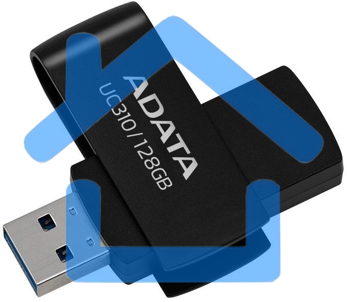 Флешка USB ADATA UC310 (UC310-128G-RBK), 128 Gb, USB 3.2 Gen 1, R/W 100/30, черный
