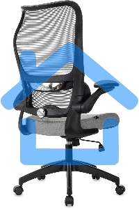 Кресло руководителя Бюрократ Sigma 1 серый, сетка/ткань, крестов. пластик