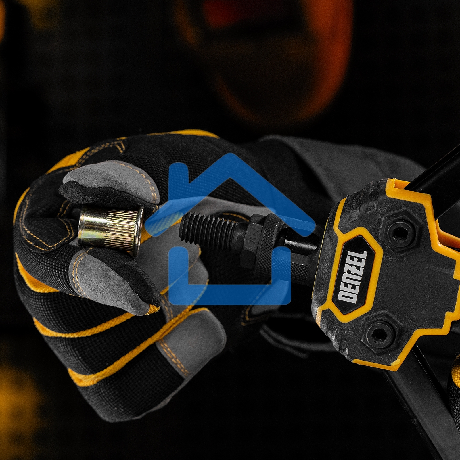 Заклепки резьбовые Denzel стальные, оцинкованные, М12, пластиковый кейс, 25 шт.