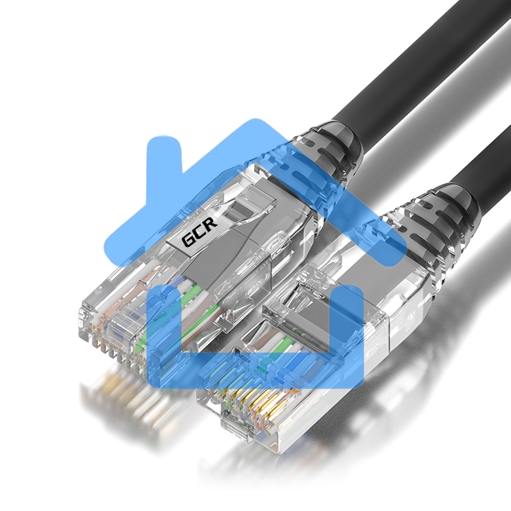 Патч-корд GCR UTP кат.6, коннектор ABS, 24 AWG, ethernet high speed 10 Гбит/с, RJ45, T568B, 2.0m, серый