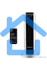 Тепловентилятор 4802BR BRAYER, 2000 Вт, 2 уров.мощ, вращ.корп 35°, LED-диспл, пульт ДУ, таймер