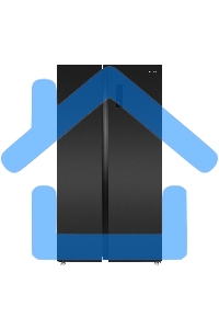 Холодильник Maunfeld MFF177NFSB черный глянц. двухкамерный 263/170л морозилка сбоку, No Frost, Side by Side