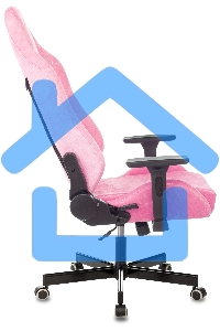 Кресло игровое Knight N1 Fabric розовый Velvet 36 с подголов. крестовина металл