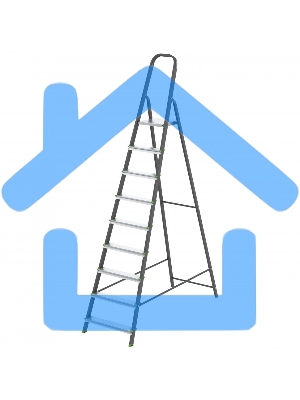 Стремянка, 9 ступеней, стальной профиль, алюминиевые ступени, Россия Сибртех 97959
