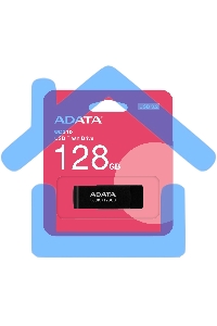 Флешка USB ADATA UC310 (UC310-128G-RBK), 128 Gb, USB 3.2 Gen 1, R/W 100/30, черный