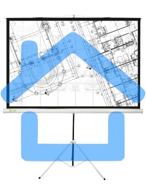 Экран Cactus 127x127см Triscreen CS-PST-127X127 1:1 напольный рулонный белый
