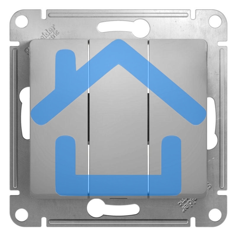 Механизм выключателя 3-кл. СП GLOSSA 10А IP20 10AX алюм. SchE GSL000331