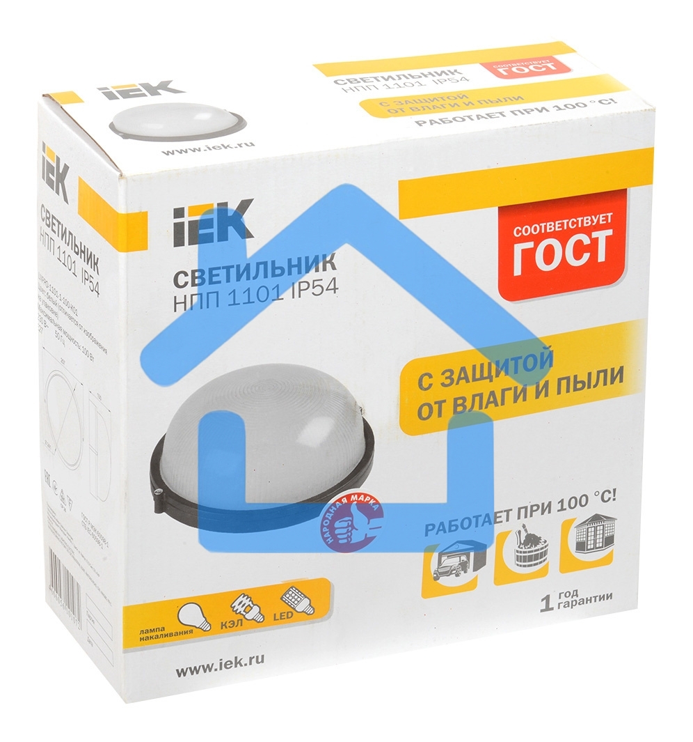 Светильник Iek LNPP0-1101-1-100-K01 НПП1101 белый/круг 100Вт IP54 ИЭК