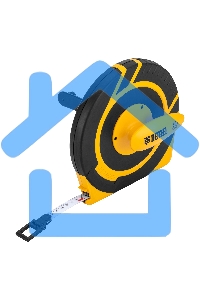 Рулетка геодезическая 50 м х 15 мм, закрытый корпус, фиберглассовая лента Denzel