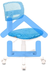 Кресло детское Бюрократ CH-W299/LB/TW-55 спинка сетка голубой TW-31 TW-55 (пластик белый)