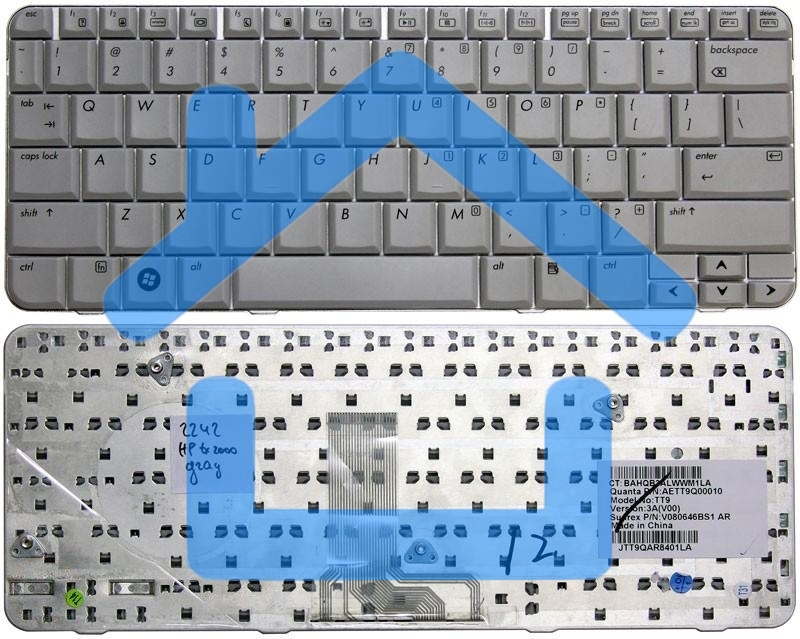 Клавиатура для ноутбука HP Pavilion TX1000 TX2000 TX2100 TX2500 серая