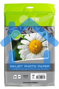 Фотобумага Cactus CS-MA416020ED A4/160г/м2/20л./белый матовое для струйной печати