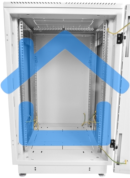 Шкаф коммутационный ЦМО ШТК-М-18.6.6-1ААА-9005 18U 600x600мм пер.дв.стекл задн.дв.стал.лист 2 бок.пан. направл.под закл.гайки 270кг черный