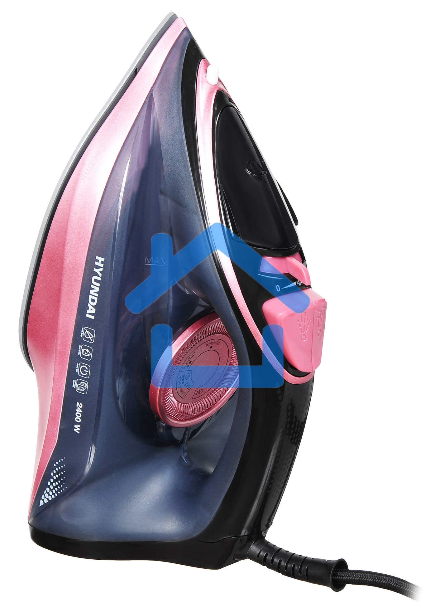 Утюг Hyundai H-SI01623 2400Вт черный/розовый