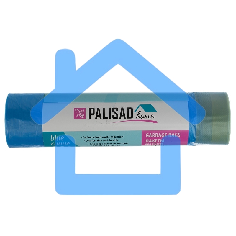Пакеты для мусора с завязками 60 л x 20 шт. синие, HomePalisad
