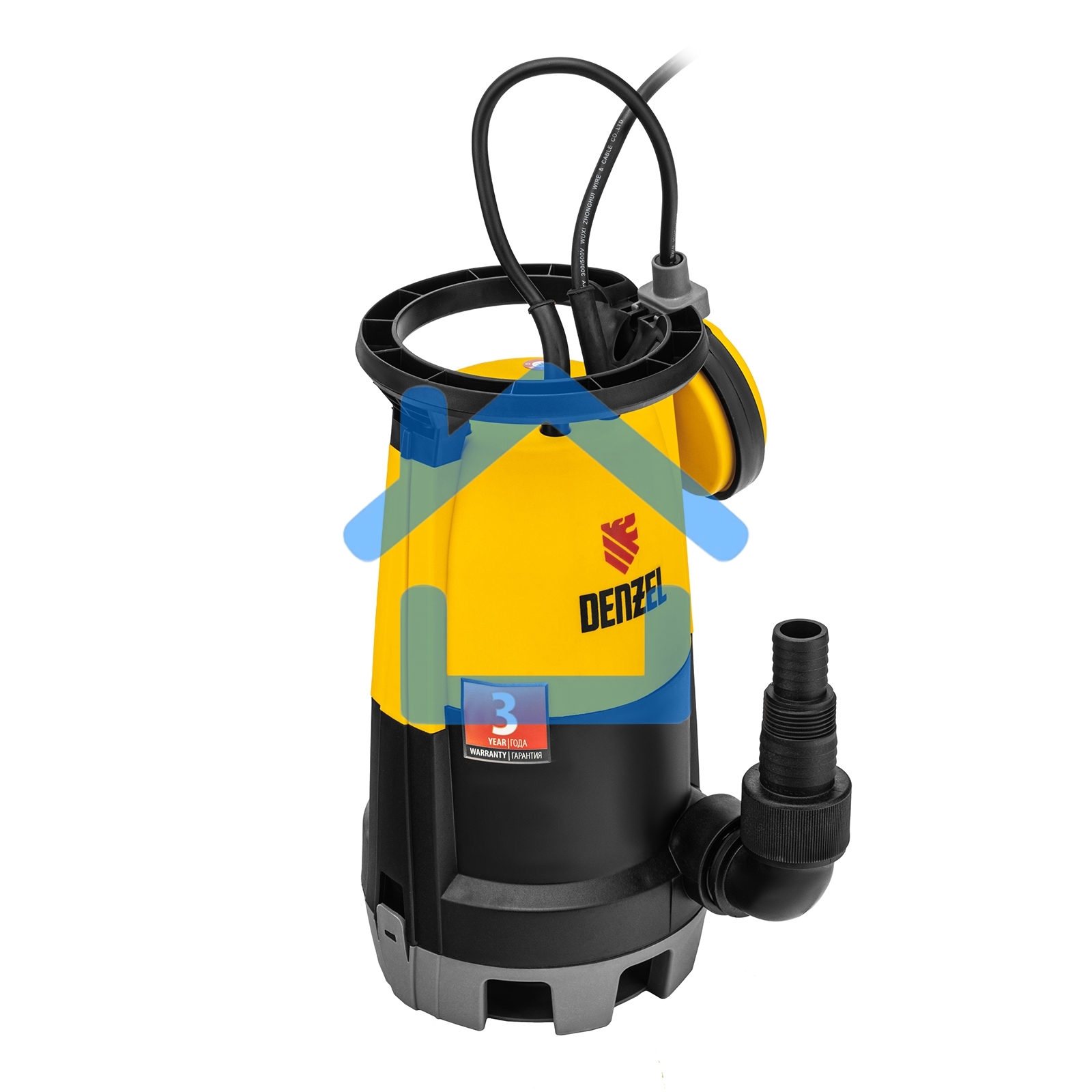Дренажный насос для чистой и грязной воды DP-450S, 450 Вт, напор 6 м, 12000 л/ч Denzel