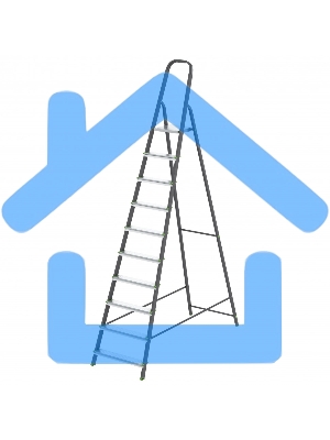 Стремянка, 10 ступеней, стальной профиль, алюминиевые ступени, Россия Сибртех 97960