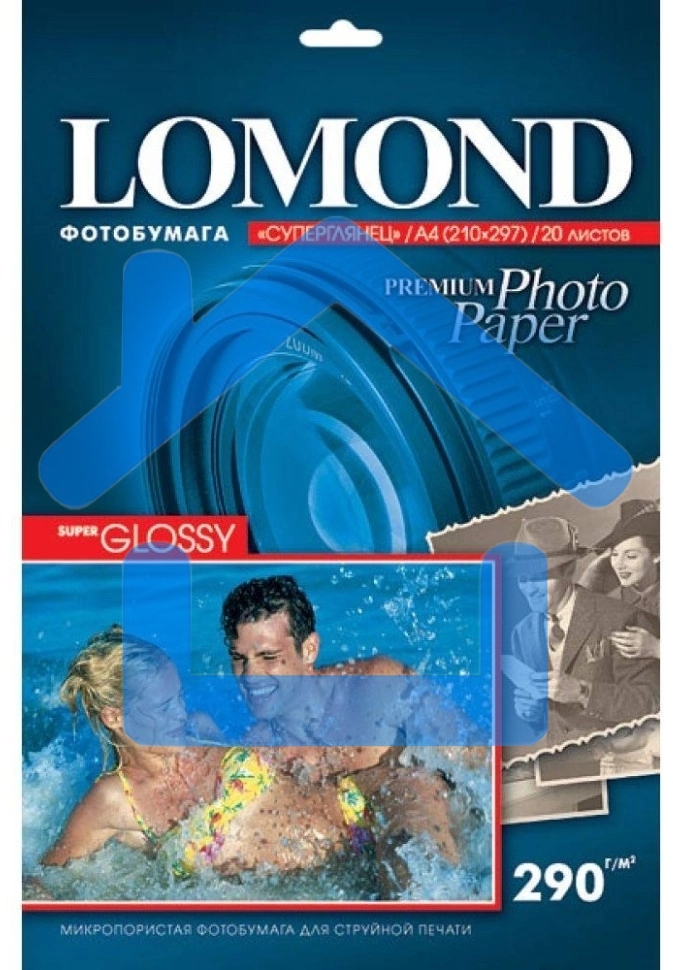 Фотобумага LOMOND Односторонняя Супер Глянцевая Белая A4, 260 г/м2, 360 листов, технологическая упаковка.