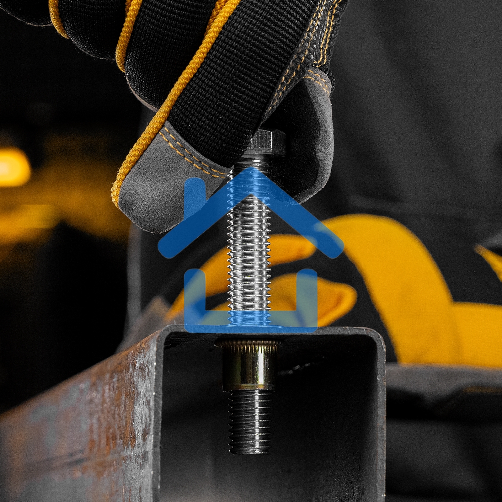 Заклепки резьбовые Denzel стальные, оцинкованные, М12, пластиковый кейс, 25 шт.