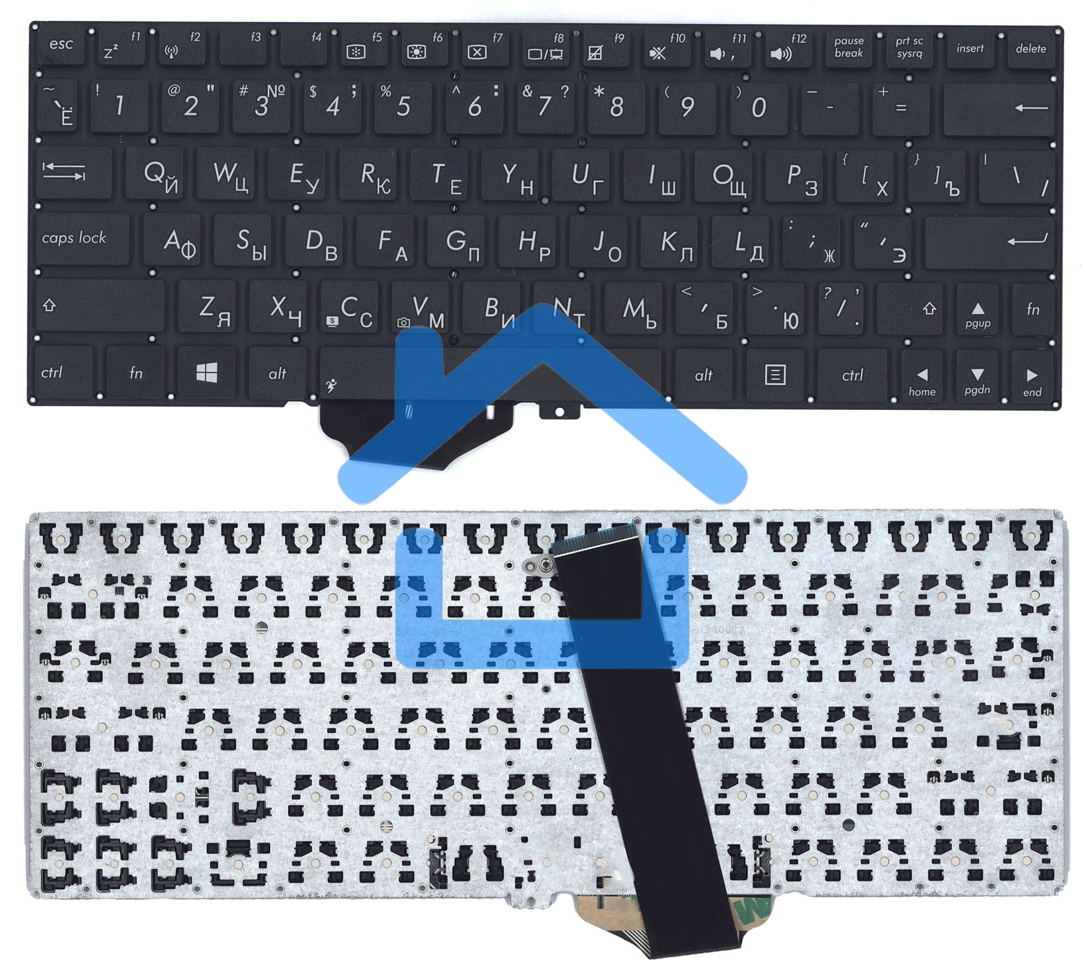 Клавиатура для ноутбука Asus Vivobook X102 черная без рамки