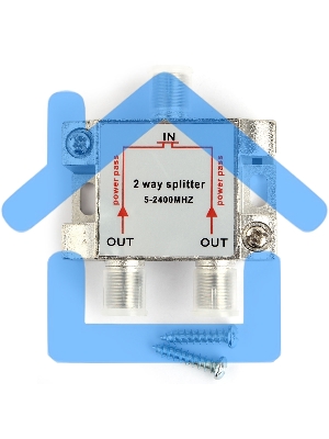 Разветвитель на 2 телевизора, Cablexpert AS-TV-PP-02, Power Pass 5-2400MHZ