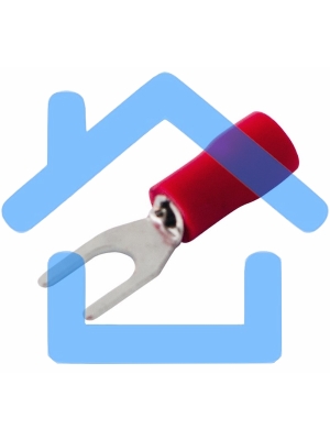 Наконечник вилочный изолированный 4.3 мм 0.5-1.5 мм² (НВи 1.5-4/НВи 1,25-4) красный Rexant