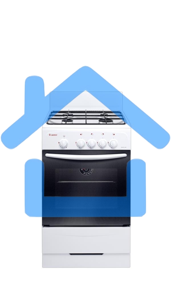 Плита газовая Gefest ПГ 3200-08 К33 белый, конфорок 4 шт, духовка 42 л, 50 см x 85 см x 53 см