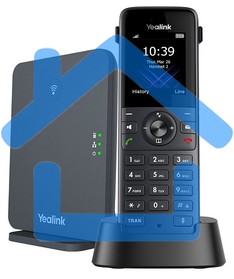 Телефон DECT-трубка Yealink W73P DECT (база W70B+трубка W73H) до 10 SIP-аккаунтов, до 10 трубок на базу, до 20 одноврем. Вызовов