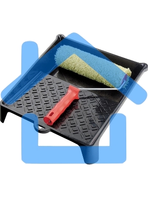 Набор Matrix: валик ПОЛИАКРИЛ для фасадных работ, 180мм, ворс 18мм, D36мм, кювета 260*320мм