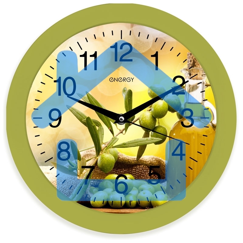 Часы настенные кварцевые Energy модель ЕС-100 оливки