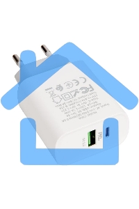 Сетевое зарядное устройство HOCO C80A Rapido 1xUSB + 1xUSB-C, 3.1A, 20W, белый