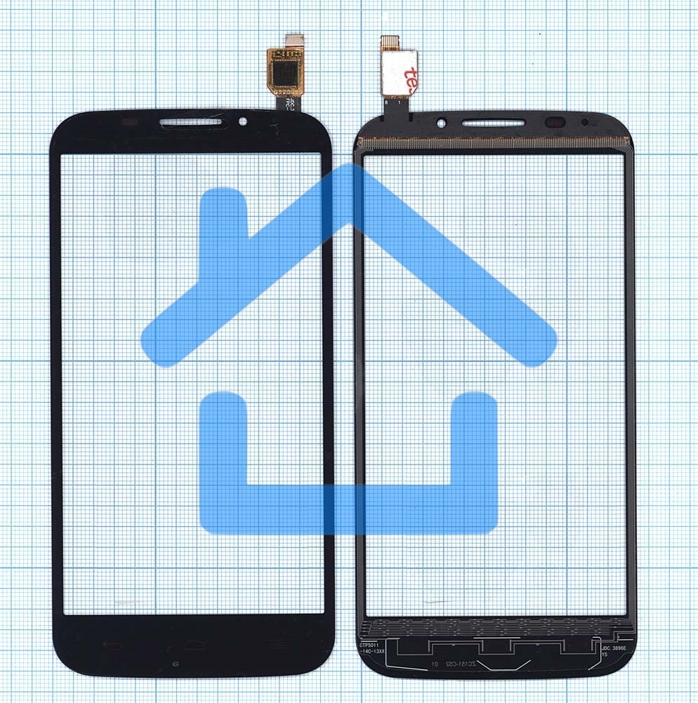 Сенсорное стекло (тачскрин) для Alcatel Pop S7 7045Y, черное
