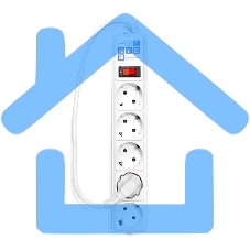 Сетевой фильтр Power Cube B 0,5 м 5 розеток (белый) 10А/2,2кВт