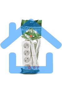 Удлинитель Гарнизон EL-NL4-W-5, 4 розетки допустимый ток 10А, длина 5 м.