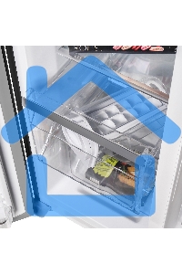 Холодильник Maunfeld MFF177NFSB черный глянц. двухкамерный 263/170л морозилка сбоку, No Frost, Side by Side