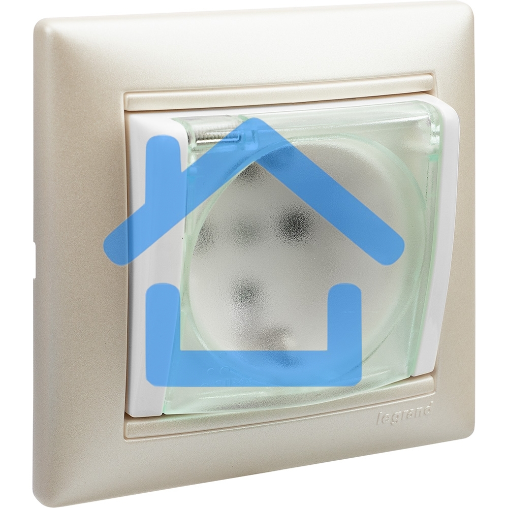 Розетка Legrand Valena 774220 влагозащищенная IP44 с заземлением с крышкой и защитными шторками (белая)
