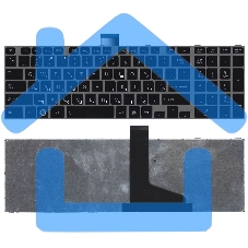 Клавиатура для ноутбука Toshiba Satellite L850 L875 L870 L855 черная c серебристой рамкой